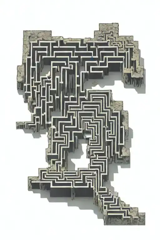 Blocked Labyrinth: A labyrinth with blocked exits could represent the feeling of being trapped in a predetermined destin tattoo design idea