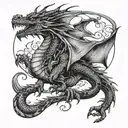 a dragon circling up my arm to the shoulder and up to my traps and on towards the collarbone tattoo design idea
