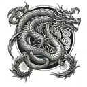 a dragon circling up my arm to the shoulder and up to my traps and on towards the collarbone tattoo design idea