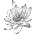 boquet of larkspur, water lily, chrysanthemum, daisy and poppy tattoo design idea