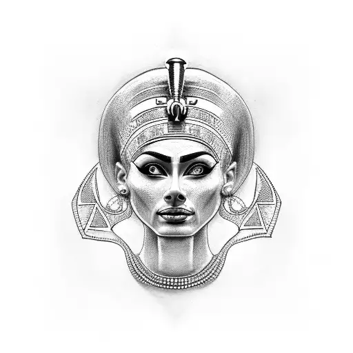 Ancient Egypt Woman Tattoo Queen Nefertiti Stock Vector Royalty Free  1831936129  Shutterstock
