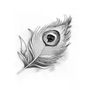 peacock feather with flute tattoo design idea