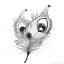 peacock feather and flute tattoo design idea