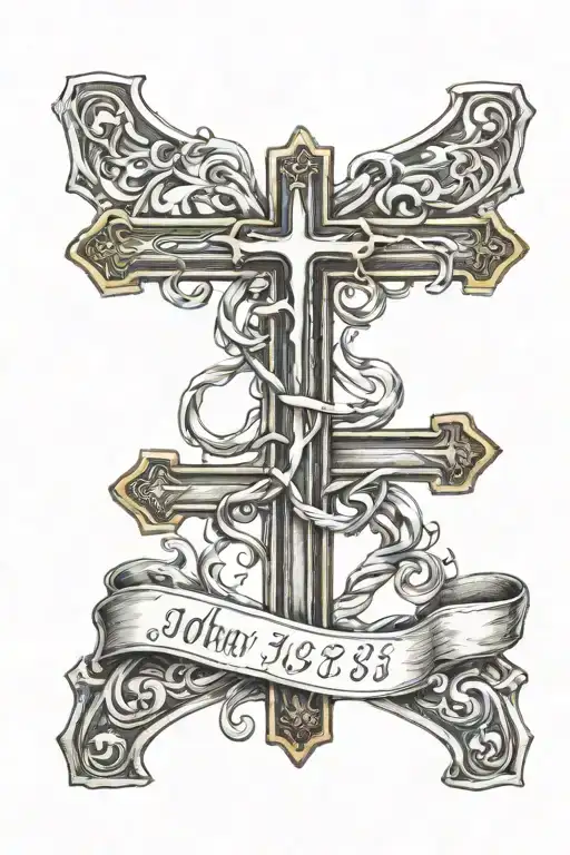cross with the verse John 13:7 verse tattoo with jeasus tattoo design idea
