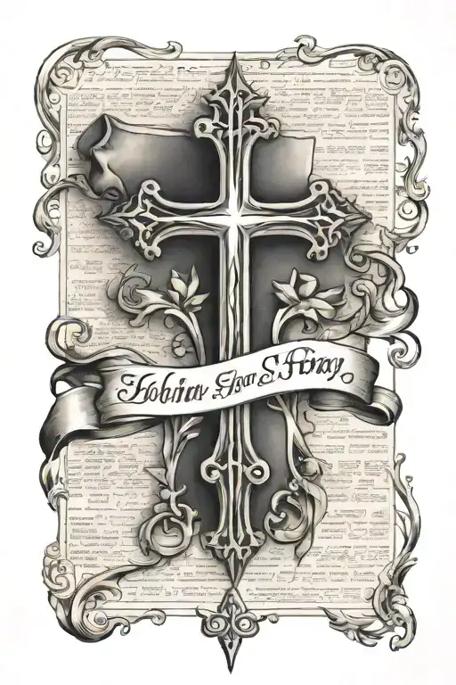 Cross with bible verse John 13:7 verse tattoo tattoo design idea