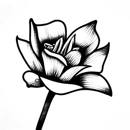 un ramo de flores con las flores de un trebol una rosa un girasol una margarita y un tulipan tattoo design idea