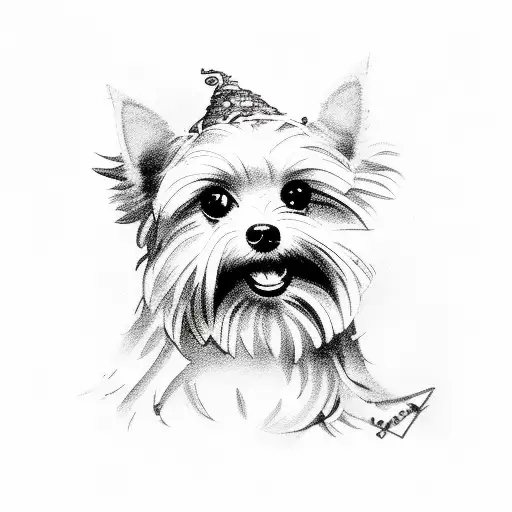 yorkie  tattoo design idea