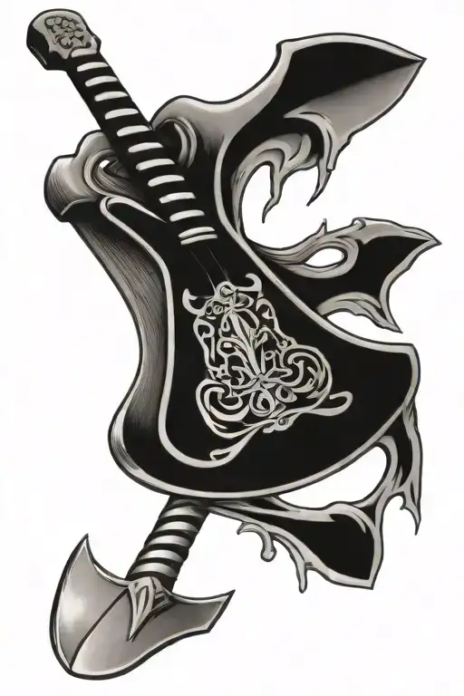axe pendulum swinging tattoo design idea
