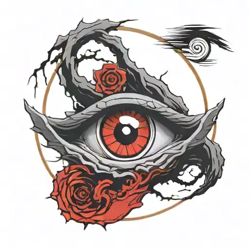 Itachi Uchiha Sharingan tattoo design idea