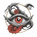 Itachi Uchiha Sharingan tattoo design idea