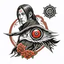 Itachi Uchiha Sharingan tattoo design idea