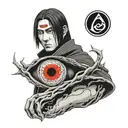 Itachi Uchiha Sharingan tattoo design idea