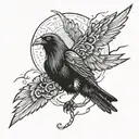 itachi uchiha crow flying tattoo design idea