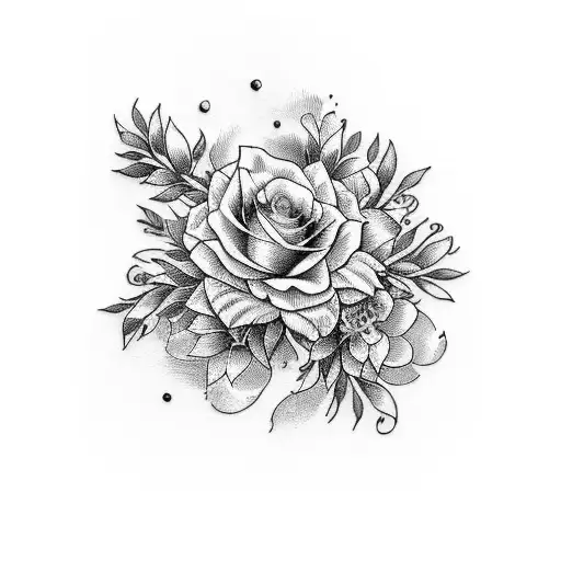 February April June September birth flower bouquet tattoo tattoo design idea
