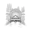 train with river underneath tattoo design idea