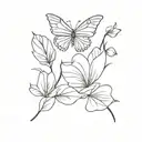 clover robin rose butterfly  tattoo design idea