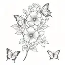 clover robin rose butterfly  tattoo design idea