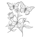 clover robin rose butterfly  tattoo design idea