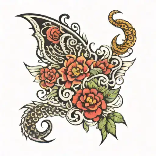 fancy bag tattoo design idea