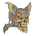 fancy bag tattoo design idea