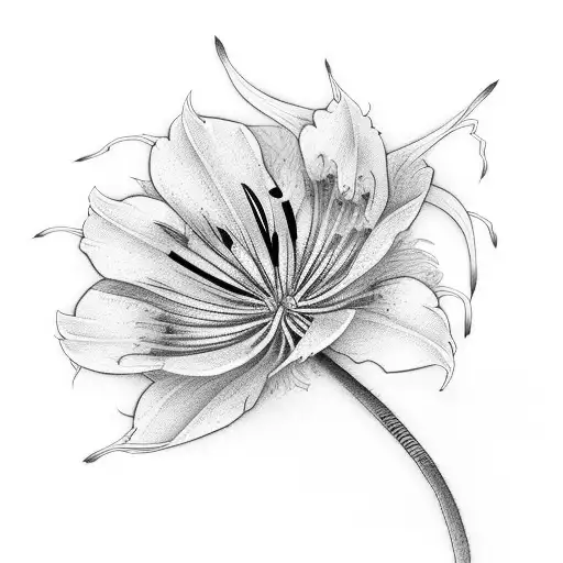 spider lily's with samurai tattoo design idea