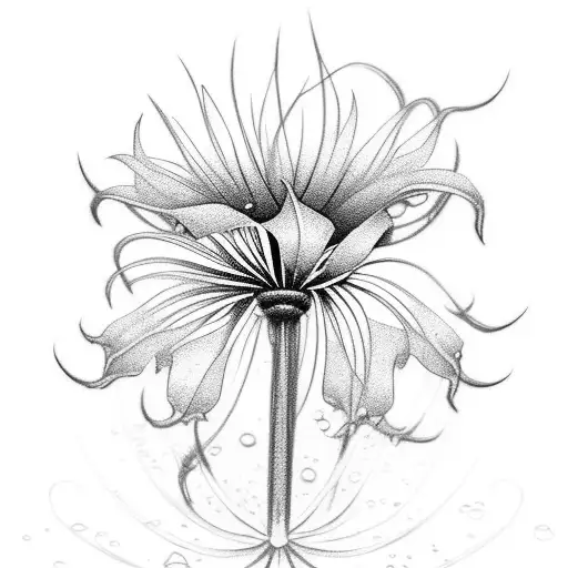 spider lily's with samurai warriors  tattoo design idea