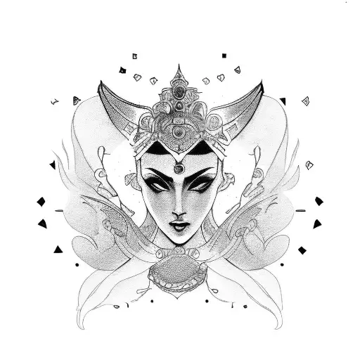 goddes fortune tattoo design idea