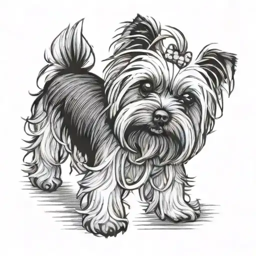 yorkie tattoo design idea