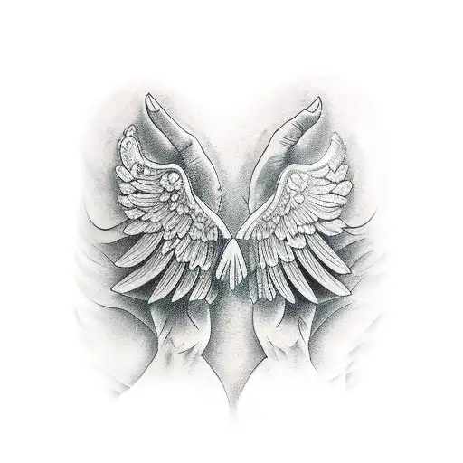Wing on bicep tattoo design idea