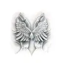 Wing on bicep tattoo design idea