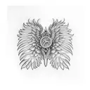 Wing on bicep tattoo design idea