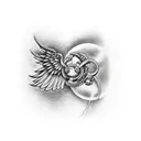 Wing on bicep tattoo design idea