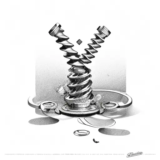corkscrew  with Glas  tattoo design idea