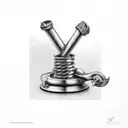 corkscrew  with Glas  tattoo design idea