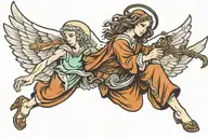 biblical accurate angel tattoo design idea