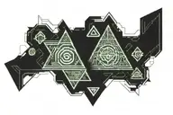 Triangle with money symbols tattoo design idea