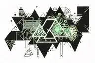 Triangle with money symbols tattoo design idea