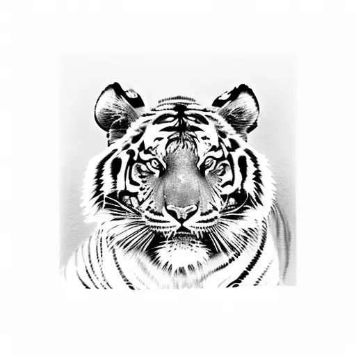 god shiva, tiger and babies, protecting the shiva family  tattoo design idea