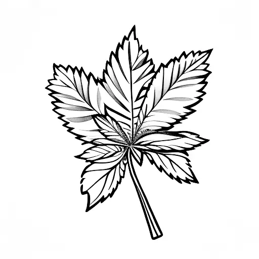 Marijuana leaf inside a dumbbell tattoo design idea