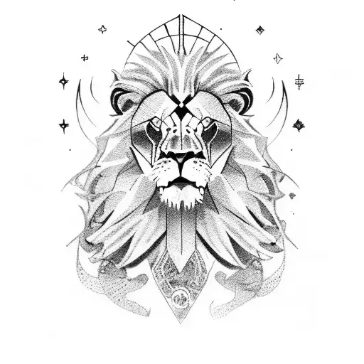 Lion,Tarot,Demon,Space tattoo design idea