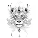 Lion,Tarot,Demon,Space tattoo design idea