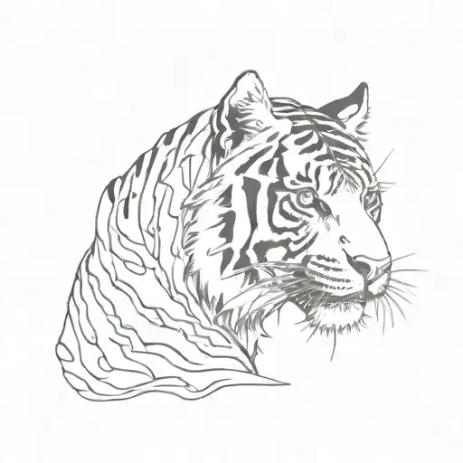tiger on iner bicep tattoo design idea