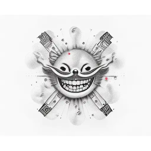 smile now cry later sleeve tattoo design idea