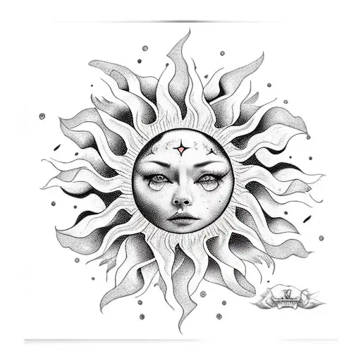 sun cry tattoo design idea
