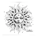 sun cry tattoo design idea