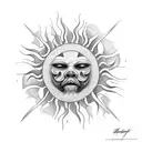 sun cry tattoo design idea
