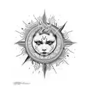 sun cry tattoo design idea