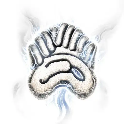 Cougar paw gripping a baseball with flames coming off the baseball tattoo design idea