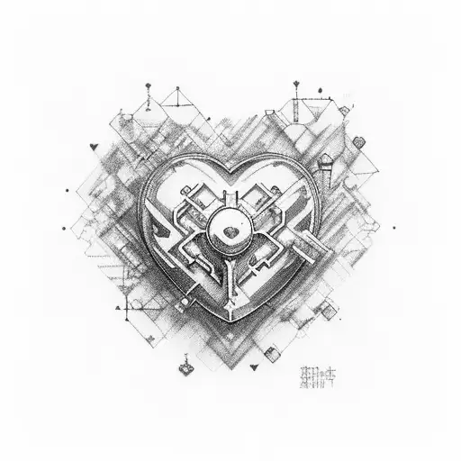 chemical markup of Serotonin turning into a flatrate heart rhythm.  tattoo design idea