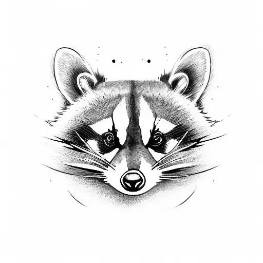 Ronin raccoon  tattoo design idea
